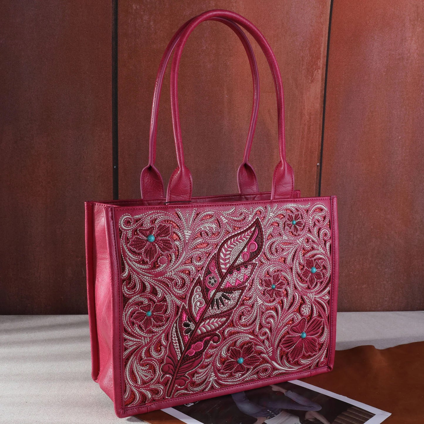 Montana West Embroidered Floral Concealed Carry Tote