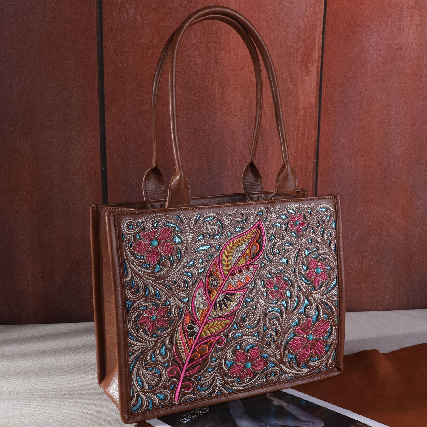 Montana West Embroidered Floral Concealed Carry Tote