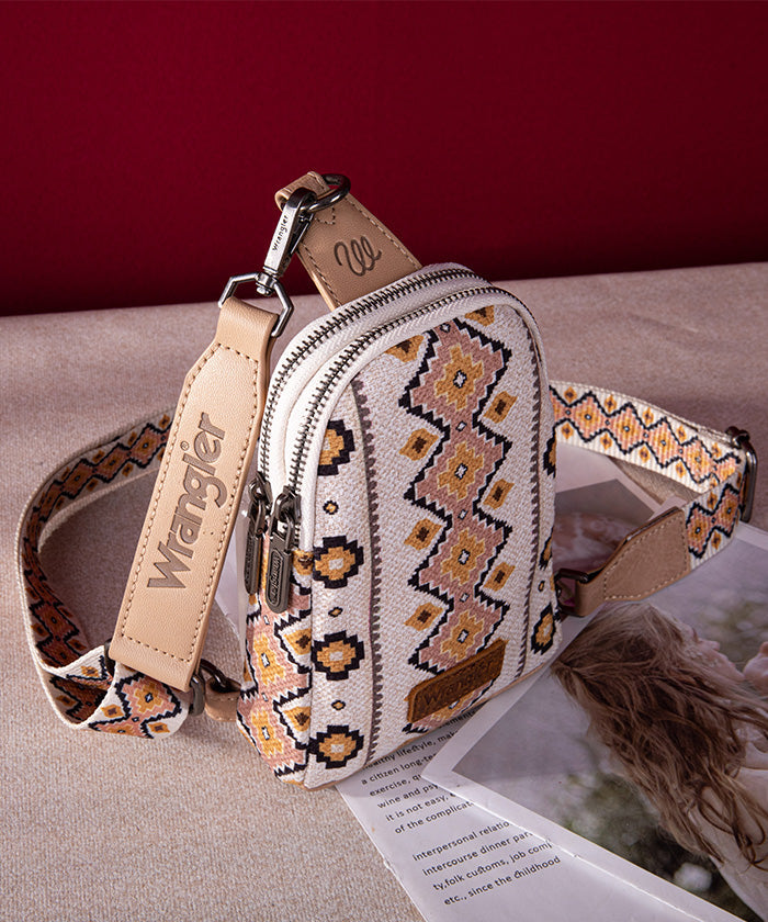 Wrangler Southwestern Aztec Print Sling Bag